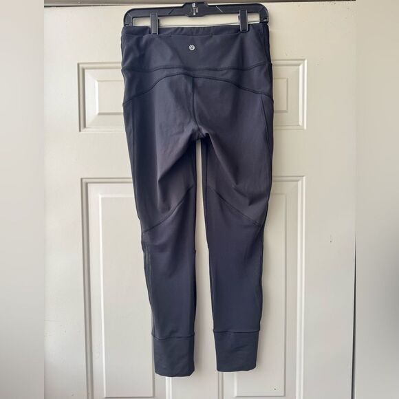 Lululemon Pants Womens 8 Black Stretch 26" Cuff Cropped Mid Rise Leggings Read - Picture 3 of 11